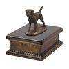 Border Terrier - urn for dog ashes, personalized urn with a statue, wooden urn with a dog by Art-Dog brand
