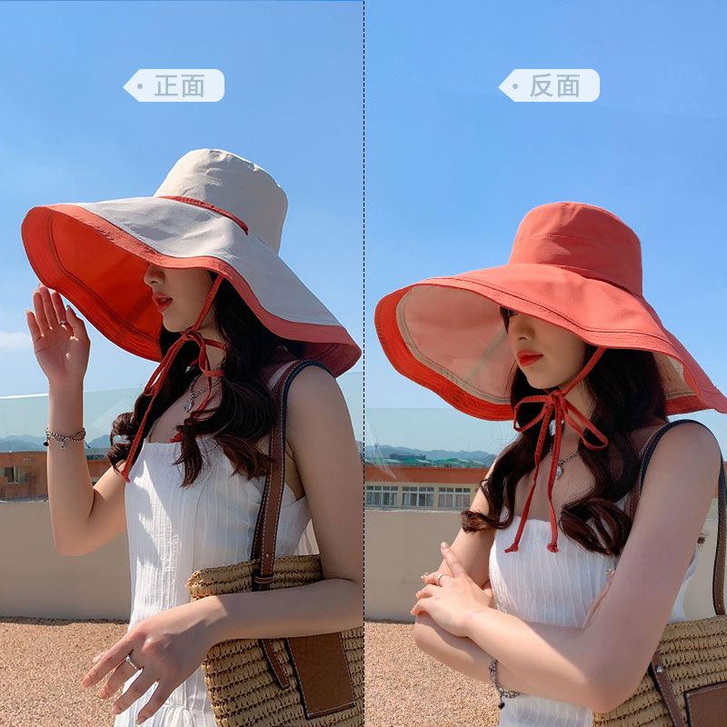 Hat women's bucket hat summer oversized brim sun protection hat UV protection outdoor sun hat foldable sun hat