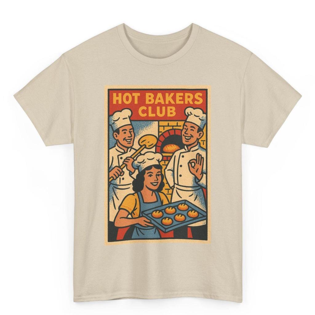 Hot Bakers Club T-Shirt: Retro Comic Unisex Baking Tee