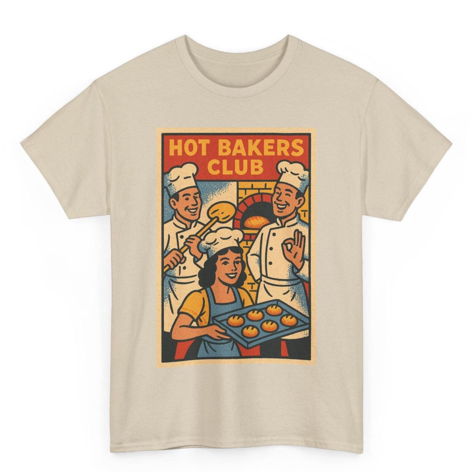 Hot Bakers Club T-Shirt: Retro Comic Unisex Baking Tee M