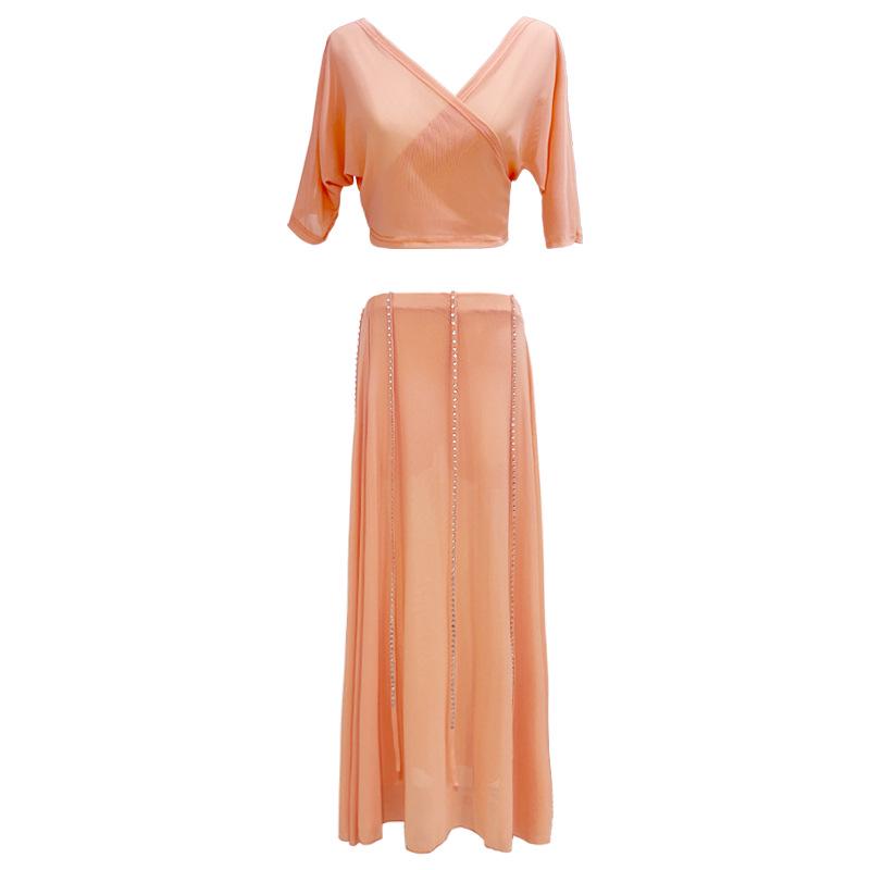 Huayu Dancewear Women's Sexy Belly Dance Practice Set - Beginner Oriental Performance Costume