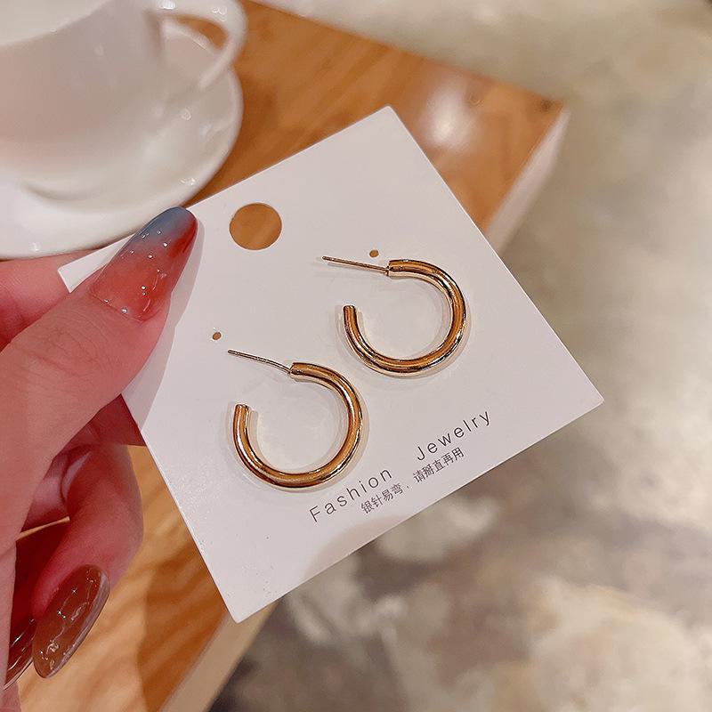 925 Silver Needle Korean Minimalist Circle Earrings for Women - Trendy, Simple, and Stylish