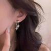 Fashionable Double-sided Star-shaped Earrings Shiny Studded Rhinestones Pendant Earrings Star Eardrop Gifts