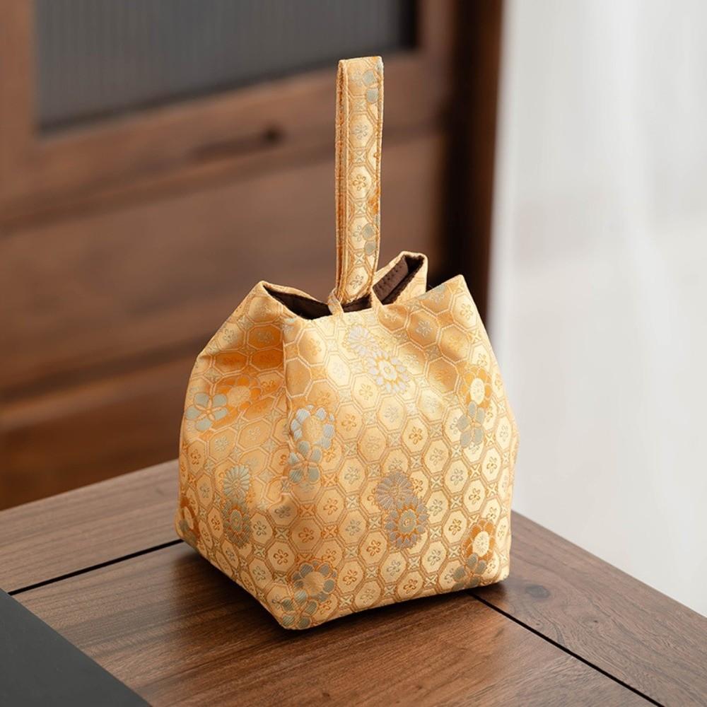 Breakage-proof Teaware Storage Bag Print Small Item Pouch Fashion Embroidered Handbag Festival