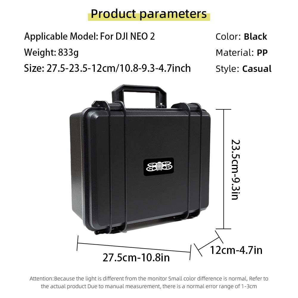 

Portable Safety Box For DJI NEO 2 Protective Explosion-proof Box Hard Shell Carrying Case Suitcase For DJI RC N3 Drone Accessry чорний