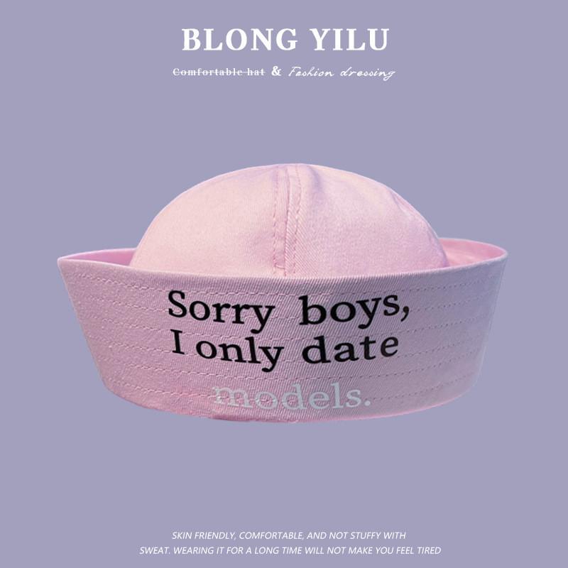 Sailor Hat With Bow Mesh Breathable Cotton For Summer And Spring Wear