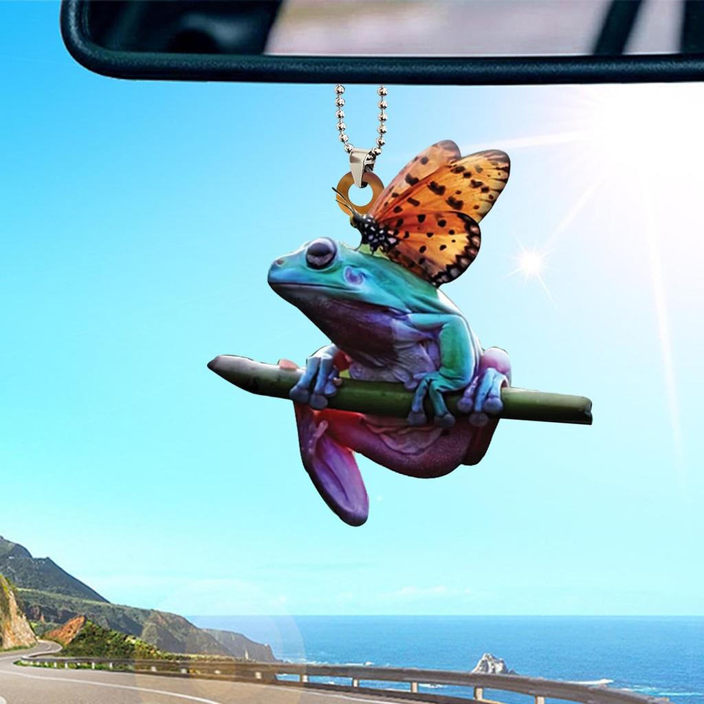 Frog Keychain Cute,Frog Keychain -New Fun Green Frog Acrylic Car Hanging Jewelry Frog Backpack