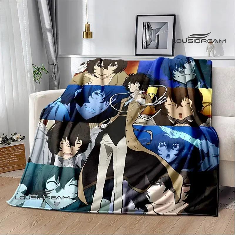 Cartoon Bungou Stray Dogs bedruckte Decken Picknickdecke Warme Flanelldecken Hausbettbezüge Decken für Betten Geburtstagsgeschenk