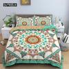 Mandala Flower Duvet Cover Set Bohemian Comforter Cover Exotic Floral Teens Adults Double Queen King Size Polyester Quilt Cover