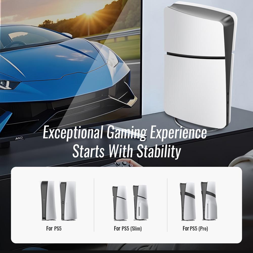 Portable Metal Vertical Stand Game Console Base Bracket Anti-Slip Base Vertical Stand Holder for PS5 Pro/PS5 Slim/PS5 Console