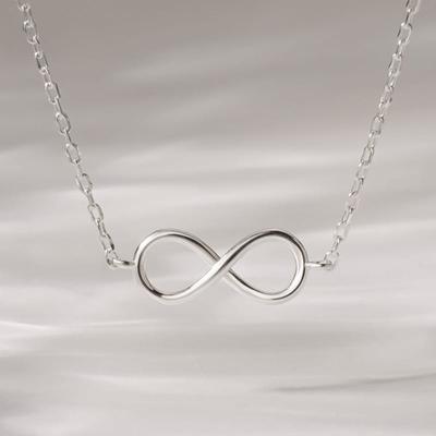 JEWNEL Silver925 Infinity Symbol Simple Friendship Chain Silver Necklace