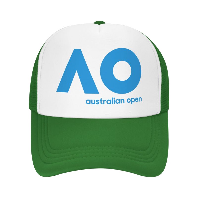 Australian Open AO Print Mesh Baseball Cap Summer Breathable Sun Visor Hats Unisex Adjustable Snapback Caps Trucker Hat