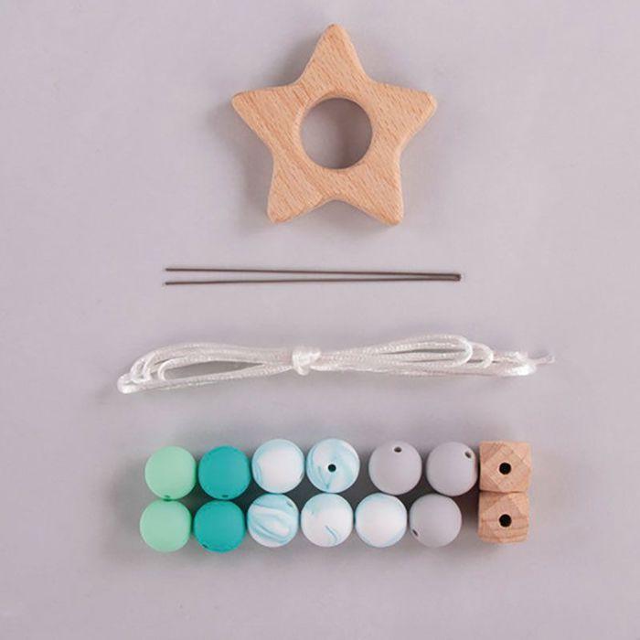 DIY Teething Ring Kit - Star - Mint