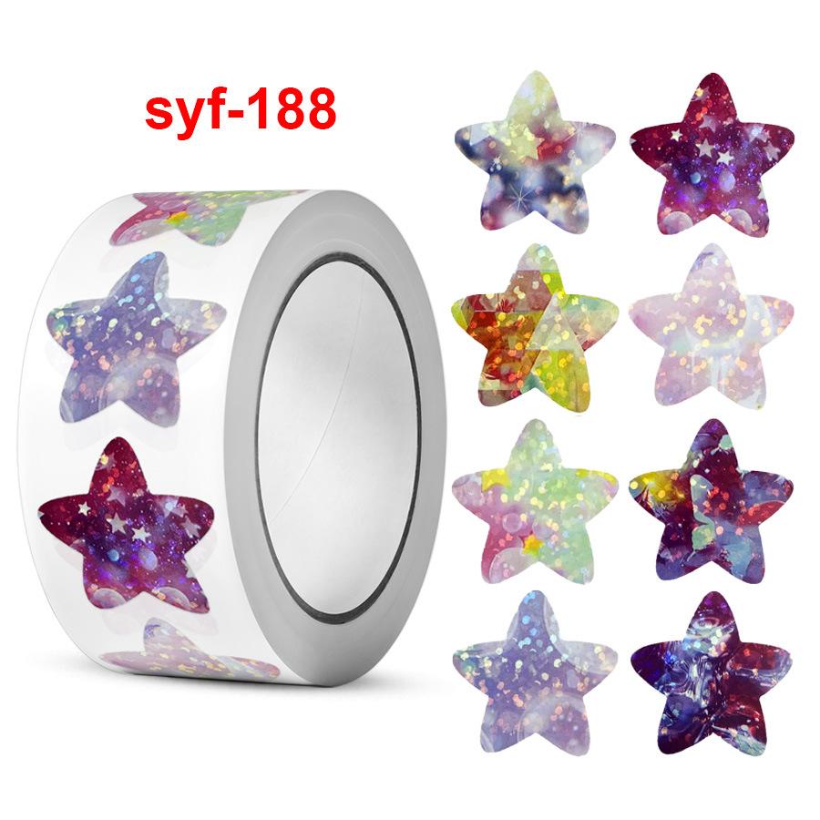 500pcs 2.5cm Colorful Holographic Star Stickers Roll - Children Reward Chart DO IT YOURSELF Decoration Scrapbook Adhesive Labels Gift Idea Toy