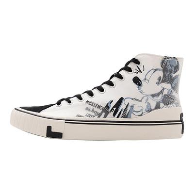Disney X Li Ning Rutschfeste Verschleißfeste High-Top Canvas Schuhe Herren Sneaker Schwarz Weiß AGCQ281-1