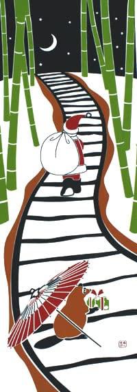 

Крашение Анбо Тэнугу Подарок Санты Аутентичное крашение Хлопок 100% Токуока Сделано в Японии 35см х 100см