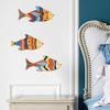 3 Pezzi Pesci in Legno Decorazione Murale Nautica, Arte Murale Pesce Rustico Estivo, Tema Costiero Oceanico Ornamenti da Appendere Vintage per Casa, Casa sul Lago, Bagno