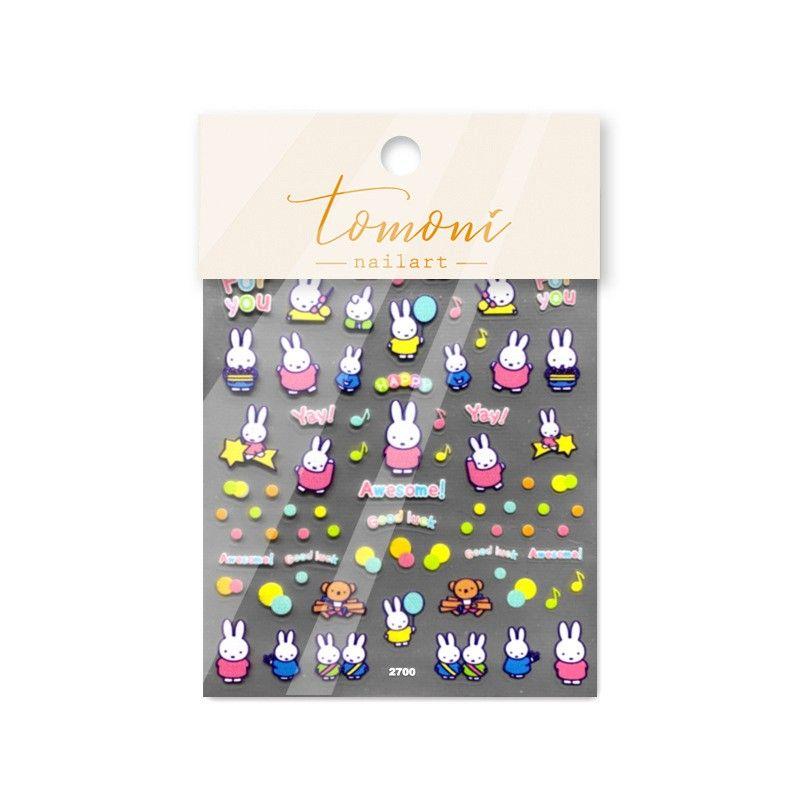 

Soft and Adorable Music Bunny Nail Sticker Tomoni Relief Best Selling Japanese Style Nail Sticker Cute Nail Ornament Music bunny 2700((Thin and tough))