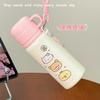 Ins Cute Girl Heart Cup Thermos Cup Girls High Value Large Capacity Students Learn To Use Portable Accompanying Water Cup
