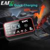 EAFC EU Plug 12V 8A Smart Car Battery Charger with LCD Display, Intelligent Pulse Repair Battery Charger - for Lead-Acid & LiFePO4 Batteries