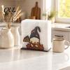 Stable Vertical Paper Towel Stand Thanksgiving Solid Wood Napkin Holder, Fall Harvest Gnome Scarecrow Turkey Tissue Cute Pattern Table Ornament
