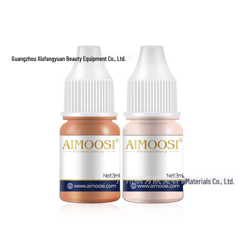 AIMOOSI Microblading Semi-Permanent Pigment: Red, Blue for Eyebrows, Dark Lips, Flesh Pink Emulsion