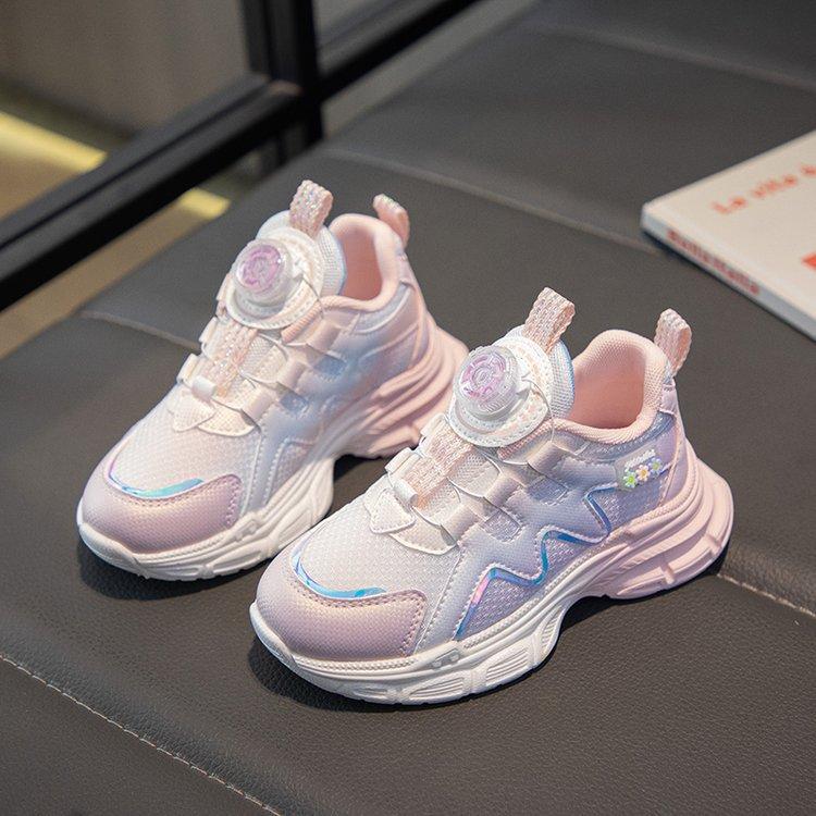 Dívčí princeznovské boty dívčí sportovní boty jarní a podzimní nové boty pro základní školu všestranné síťované prodyšné dětské tátovy boty