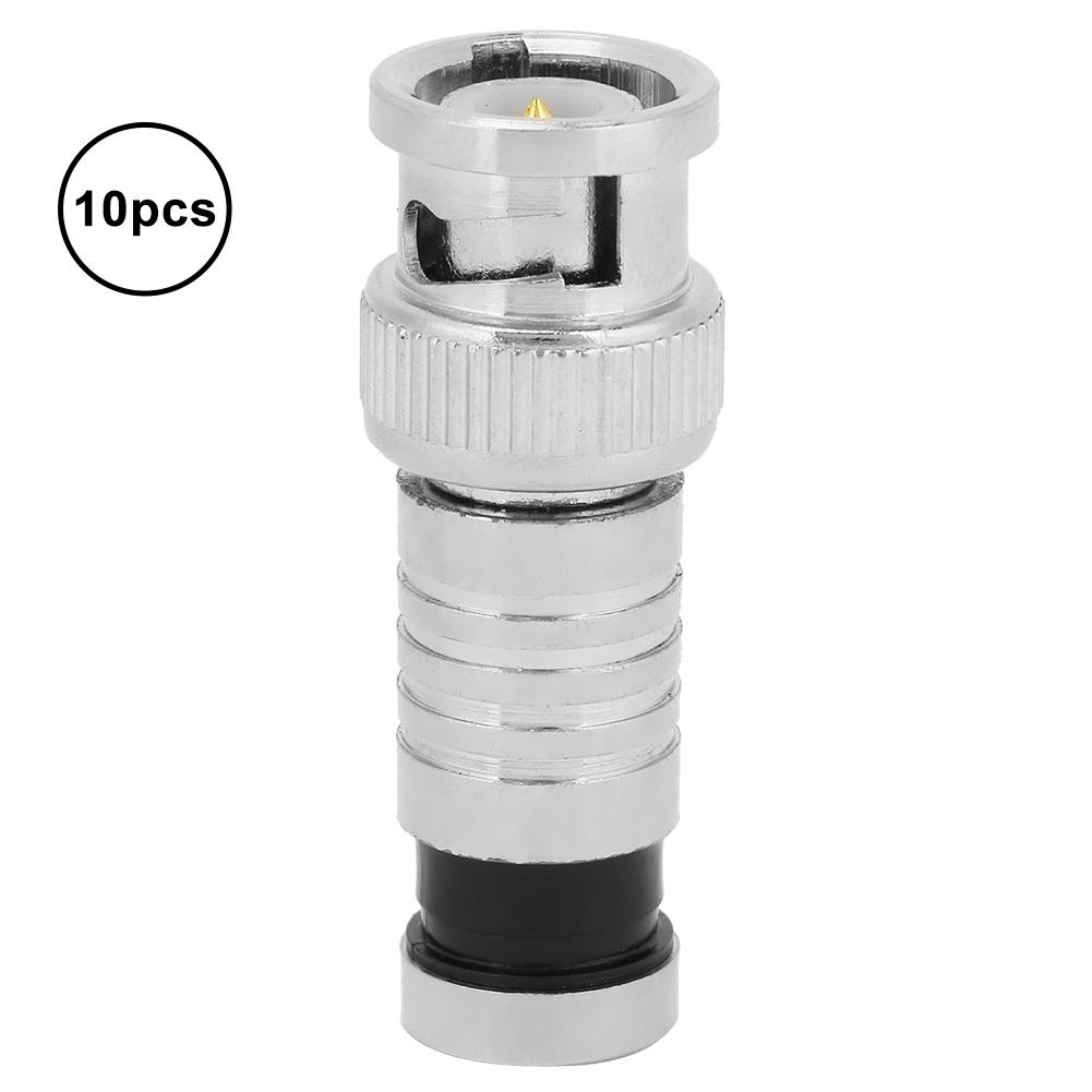 

10pcs BNC Compression Male Connector FR Coaxial Q9 Adapter for RG59 CCTV Systems