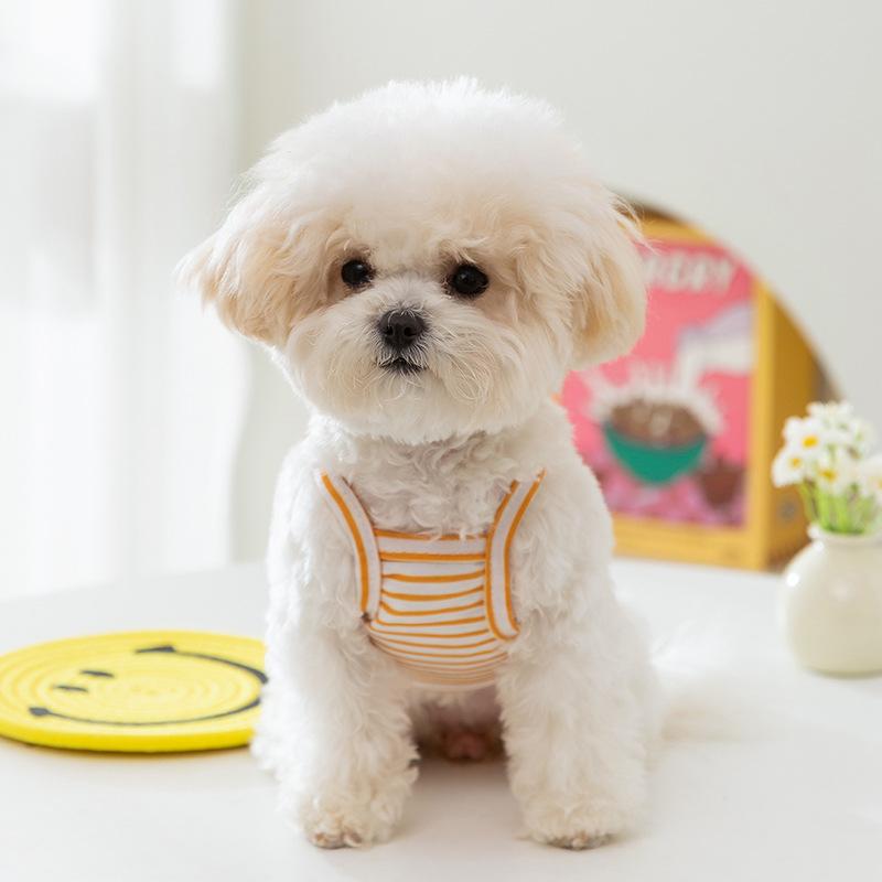 Summer Breathable Striped Suspender Thin Teddy Bigbear Two Feet Small and Medium Dog Puppy Cat Pet Dog Clothing