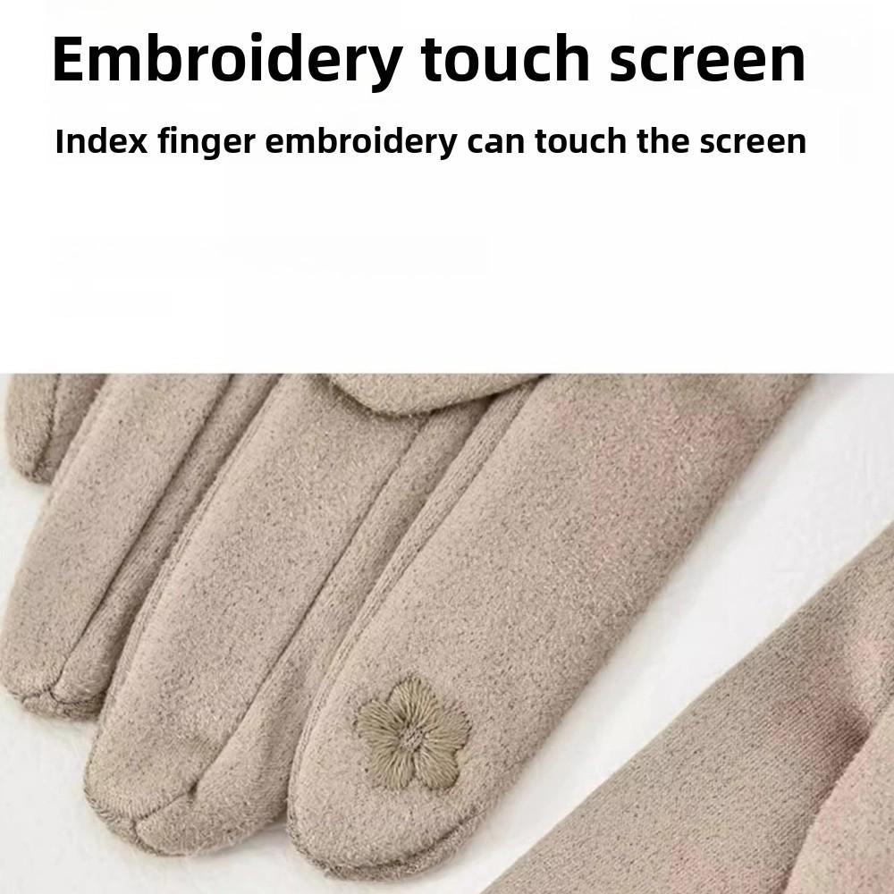 Thicken Touch Screen Gloves Suede Women's Gloves New Cycling Gloves Outdoor Activities