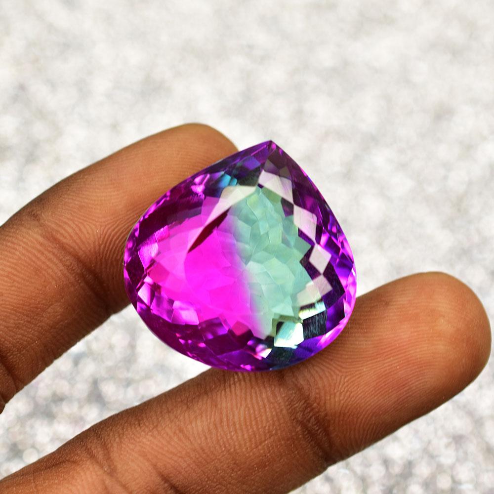 Certified Natural Bi-Color Tourmaline 60.15 Ct Pear Flawless Loose Gemstone