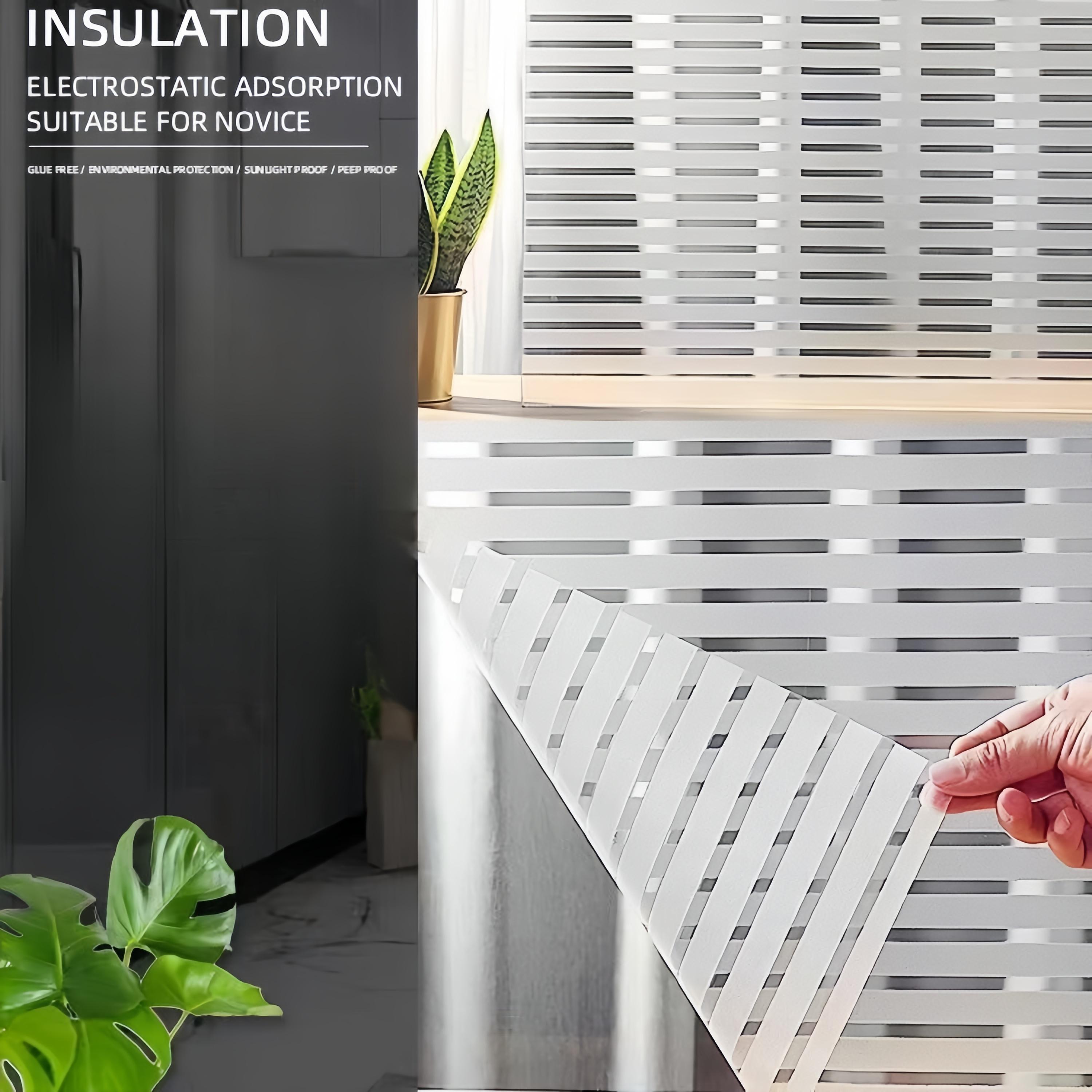 

Горизонтальная полосатая пленка для окон, защитная матовая наклейка на окно, полупрозрачная непрозрачная наклейка, подходящая для кухонь, офисов и других сцен 30cmx1m