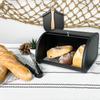 SOTECH Bread Case, Sliding Door, Food Grade, Lightweight, Home Kitchen Outdoor Picnic Bread Box (Cute Black Storage Box)