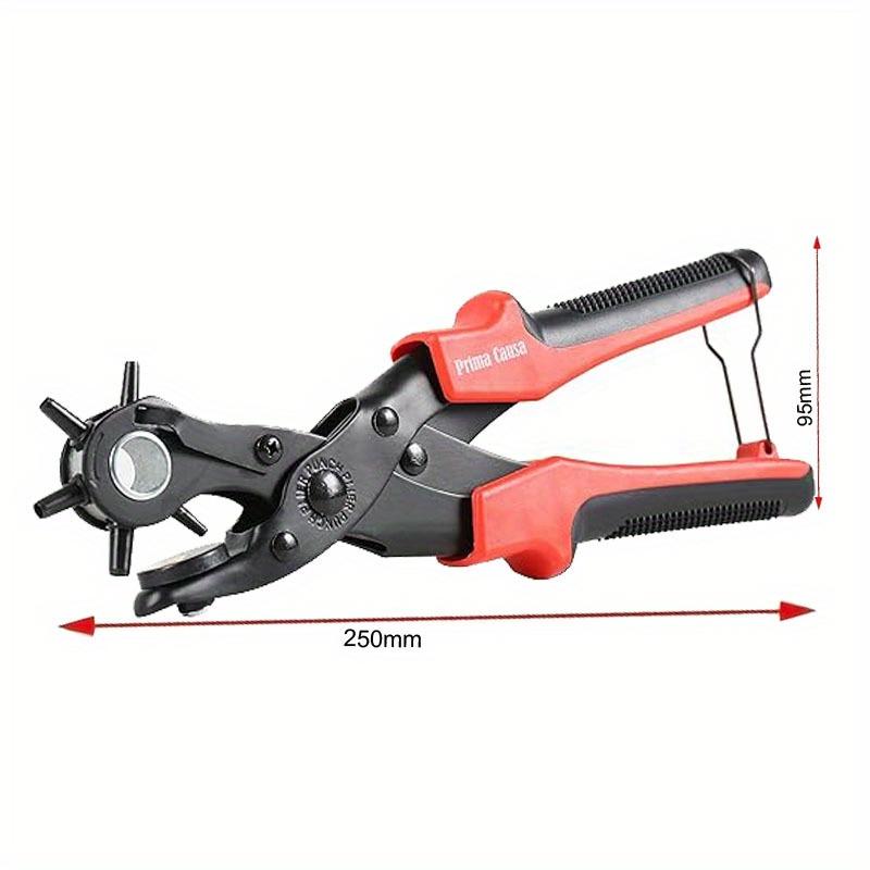 Belt Hole Puncher for Leather Heavy Duty Non-Slip Handle Rotating 6 Heads Belt Hole Puncher for Leather