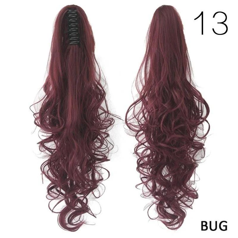 15 Colors Long Curly Claw Clip Drawstring Ponytail Hair Extensions Blond Hairpiece Wigs