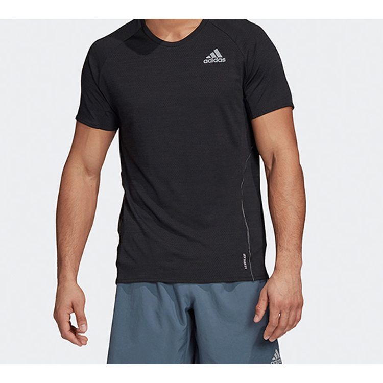 Adidas Adi Runner Tee Running Sports Short Sleeve T-Shirt Men Tops Black FM7637