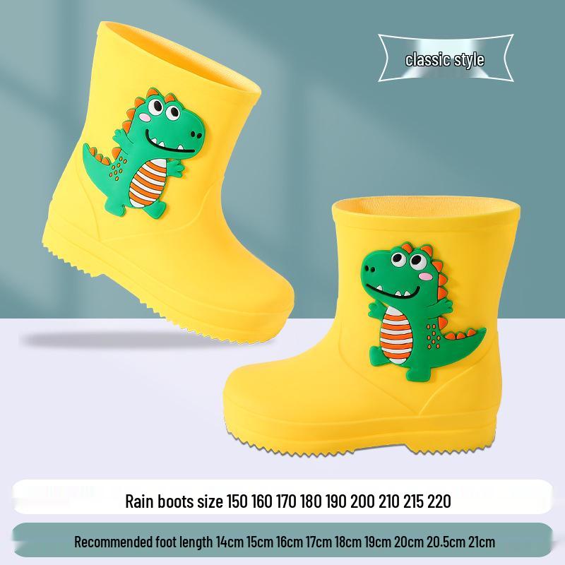 Kids' Non-slip Waterproof Cartoon Rain Boots with Drawstring