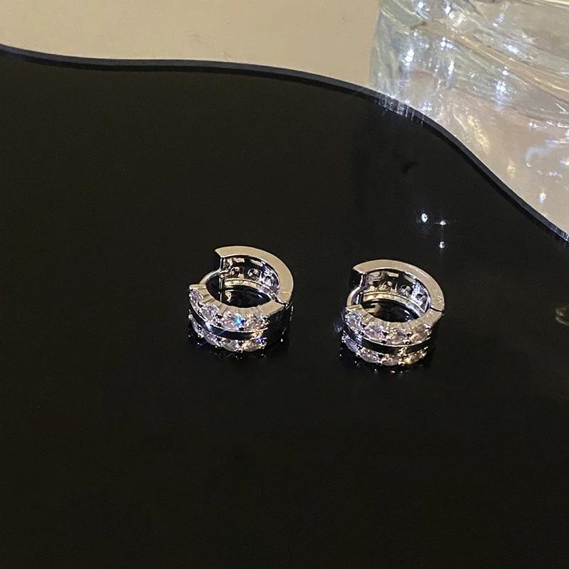 

Круглые серьги с супер сверкающим цирконом, новые модные и стильные геометрические серьги для женщин