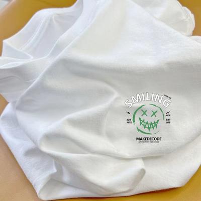 Reine Baumwolle Kurzarm Schweres Baumwoll-T-Shirt Herren Sommer Locker Lässig Schulterfrei Herren Unterhemd Halbarm-T-Shirt