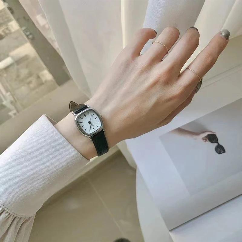 Retro Brown Women Watches Qualities Small Ladies Wristwatches Vintage Leather Bracelet Watch Fashion Brand Female Envío Gratis