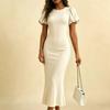 2026 new women's clothing temperament commuter high-end dress elegant slit short sleeve hip skirt women's summer