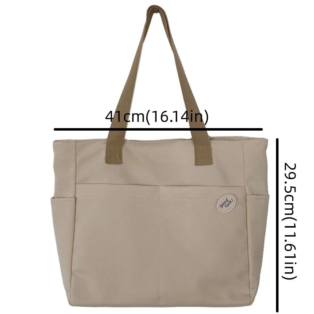 Versatile Oxford Cloth Student Shoulder Bag Multi Layered Large Capacity Tote Bag Zipper Portable Handbag Travel