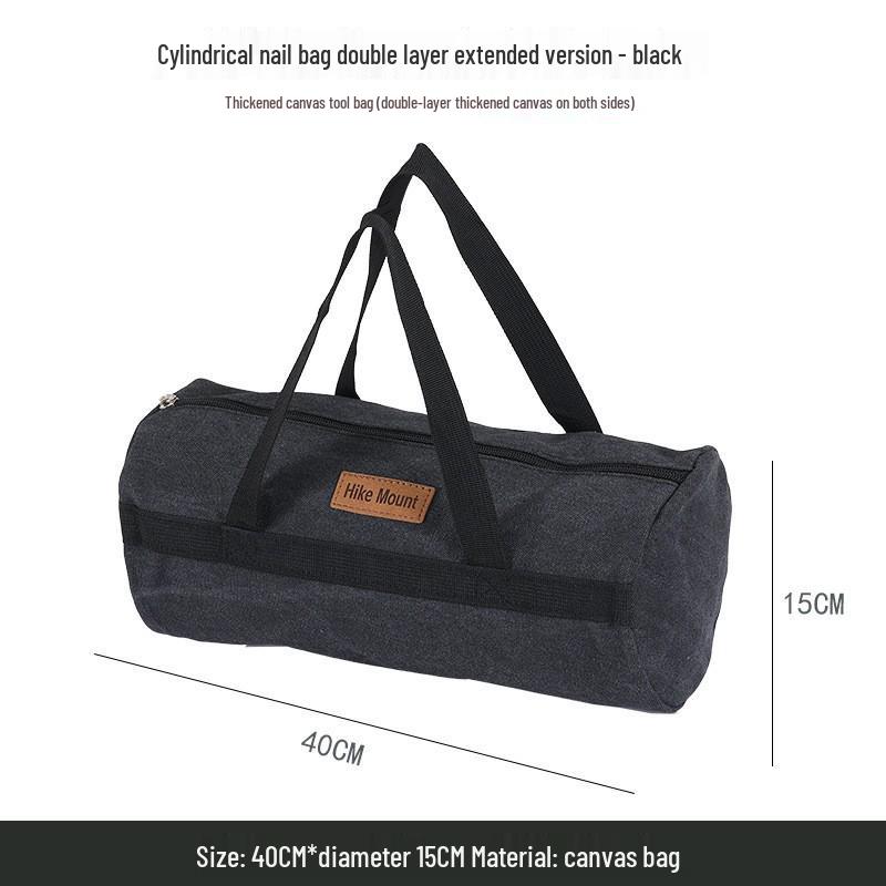 Portable Camping Tool Bag with Ground Stakes, Stake Hammer, and Wind Ropes