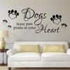 English Phrases Dogs Leave Paw Prints Art Wall Stickers Removable For Bedroom Living Room Door Decoration Wall Decals