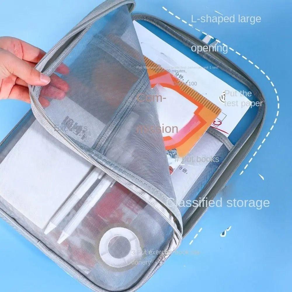 Large Capacity Document Organizer Portable File Pockets Transparent File Holder  Business