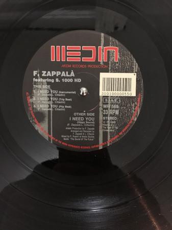 

12-дюймовая пластинка FRANCESCO ZAPPALÀ, S. 1000 HD - Я нуждаюсь в тебе MR569 Media Records 1990 Италия Танцевальная и электронная музыка Б/У