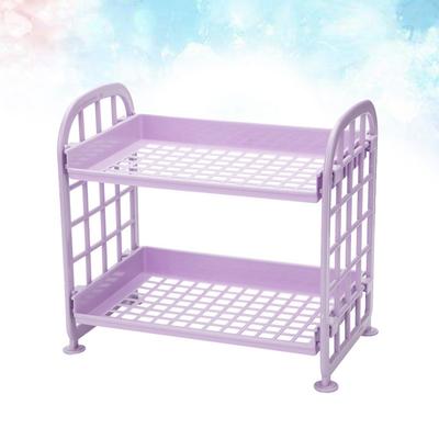 2 Layers Plastic Kitchen Storage Rack Bathroom Countertop Shelf Organizer Thick Sturdy Soap Shampoo Lotion Holder Space Saving