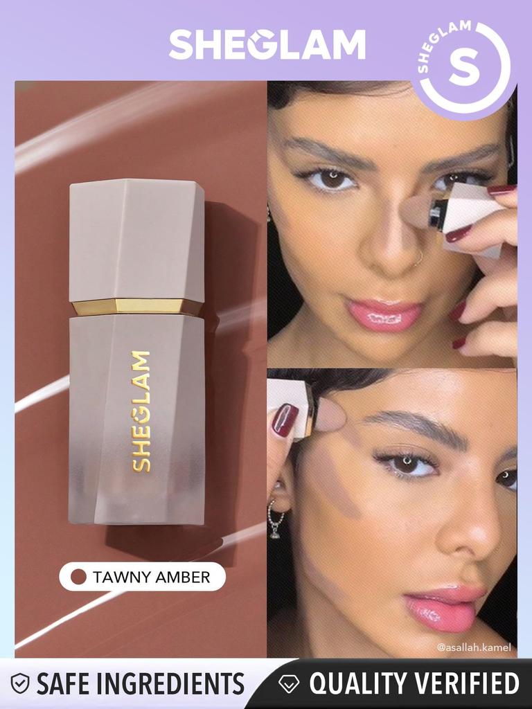 SHEGLAM Liquid Bronzer Highly Pigmented Contouring Makeup for a Slimmer Face - Long-lasting, (Tawny Amber)