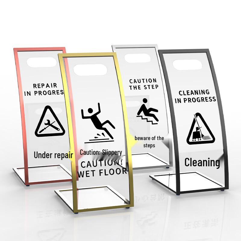 Stainless Steel Acrylic Warning Sign - Cleaning In Progress