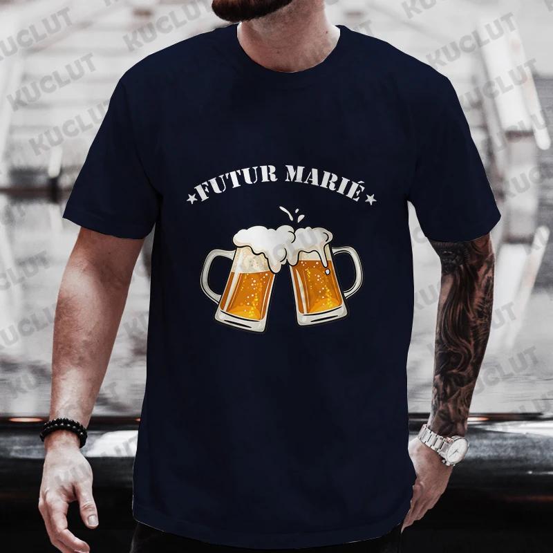 Französische Herren Groom Squad Evg Team Trauzeuge T-Shirt Mode Bier Grafik Y2k Tops Single Abschied Hochzeit Junggesellenabschied Hirschparty T-Shirts